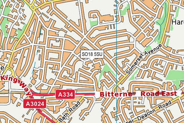 SO18 5SU map - OS VectorMap District (Ordnance Survey)