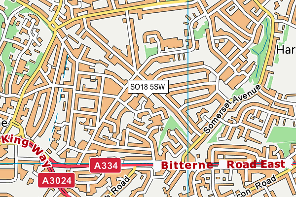 SO18 5SW map - OS VectorMap District (Ordnance Survey)