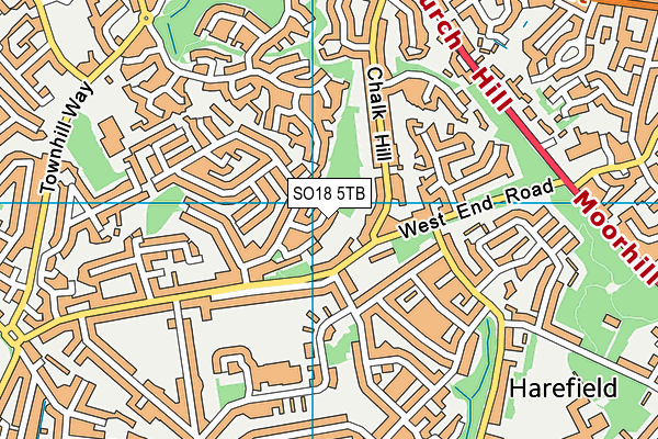 SO18 5TB map - OS VectorMap District (Ordnance Survey)