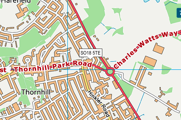 SO18 5TE map - OS VectorMap District (Ordnance Survey)