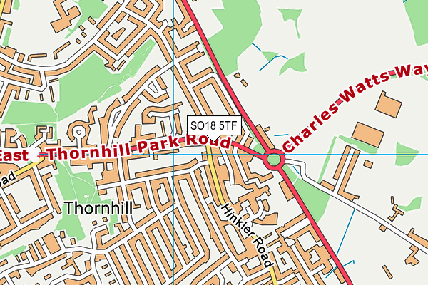 SO18 5TF map - OS VectorMap District (Ordnance Survey)