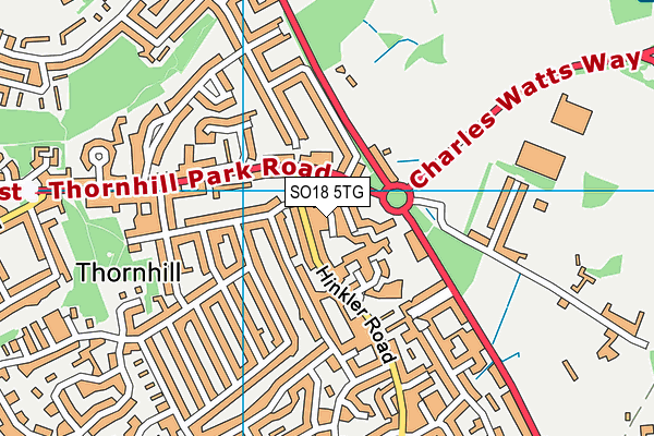 SO18 5TG map - OS VectorMap District (Ordnance Survey)