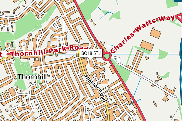 SO18 5TJ map - OS VectorMap District (Ordnance Survey)