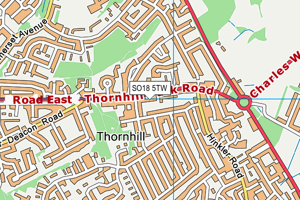 SO18 5TW map - OS VectorMap District (Ordnance Survey)