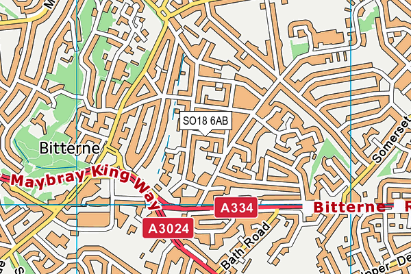 SO18 6AB map - OS VectorMap District (Ordnance Survey)