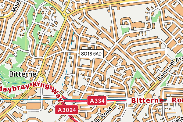 SO18 6AD map - OS VectorMap District (Ordnance Survey)