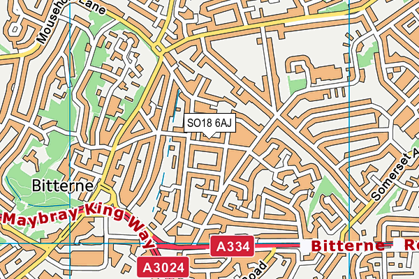 SO18 6AJ map - OS VectorMap District (Ordnance Survey)