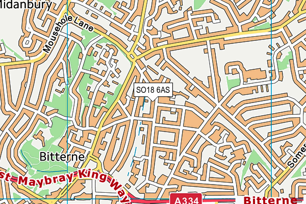 SO18 6AS map - OS VectorMap District (Ordnance Survey)