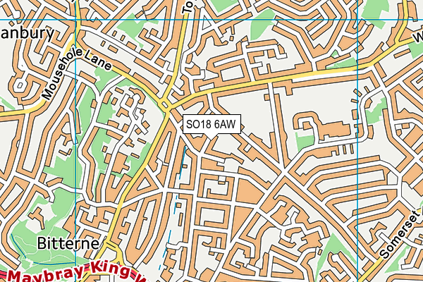 SO18 6AW map - OS VectorMap District (Ordnance Survey)