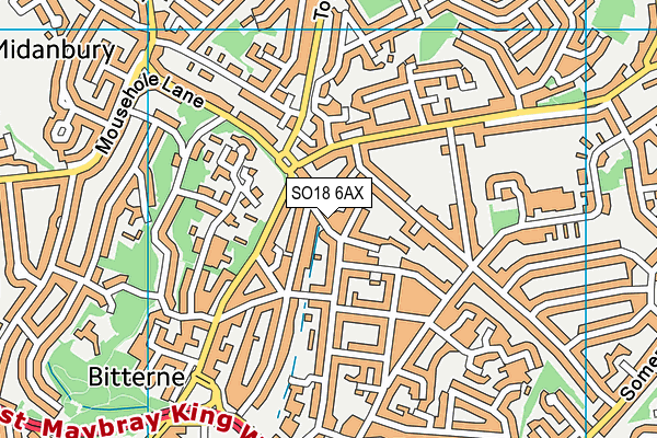 SO18 6AX map - OS VectorMap District (Ordnance Survey)