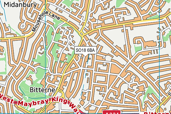 SO18 6BA map - OS VectorMap District (Ordnance Survey)