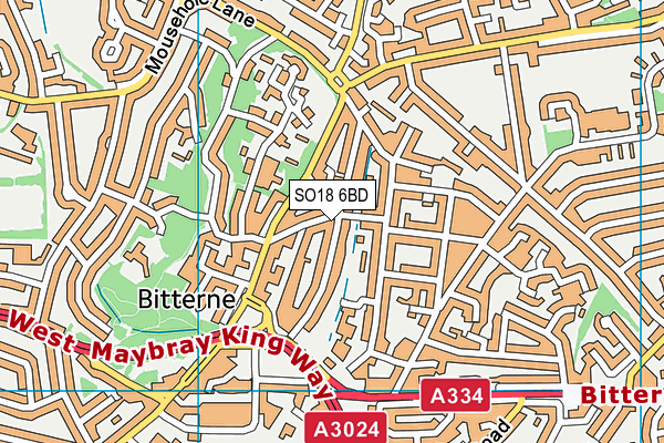 SO18 6BD map - OS VectorMap District (Ordnance Survey)
