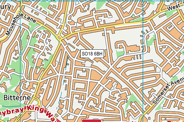 SO18 6BH map - OS VectorMap District (Ordnance Survey)