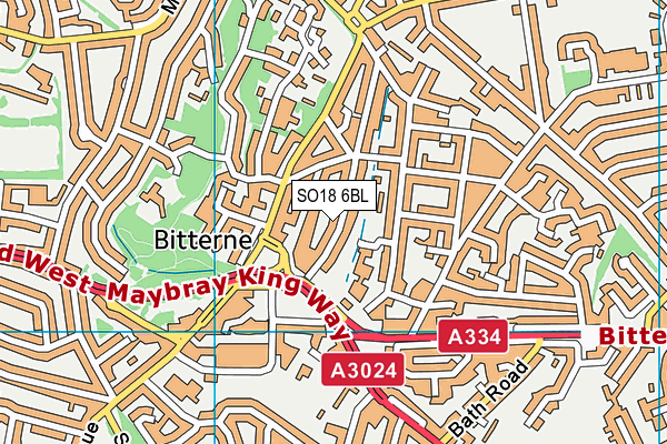 SO18 6BL map - OS VectorMap District (Ordnance Survey)