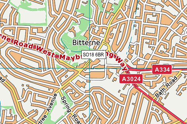 SO18 6BR map - OS VectorMap District (Ordnance Survey)