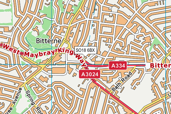 SO18 6BX map - OS VectorMap District (Ordnance Survey)