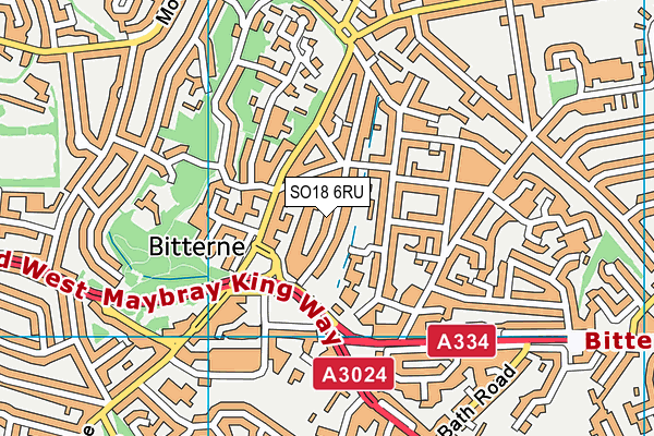 SO18 6RU map - OS VectorMap District (Ordnance Survey)