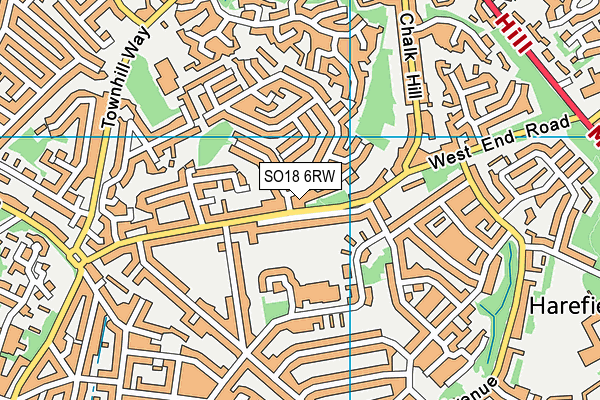 SO18 6RW map - OS VectorMap District (Ordnance Survey)
