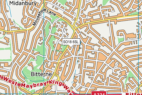 SO18 6SL map - OS VectorMap District (Ordnance Survey)