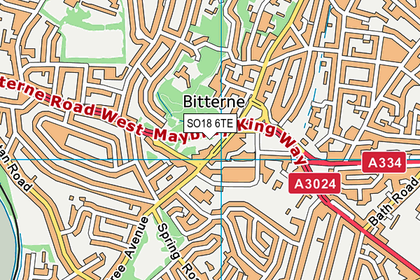 SO18 6TE map - OS VectorMap District (Ordnance Survey)