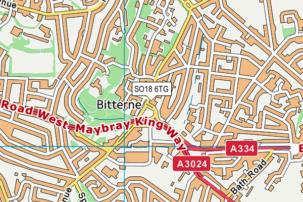 SO18 6TG map - OS VectorMap District (Ordnance Survey)