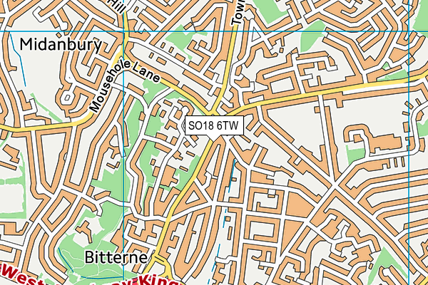 SO18 6TW map - OS VectorMap District (Ordnance Survey)