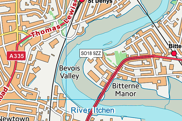 SO18 9ZZ map - OS VectorMap District (Ordnance Survey)