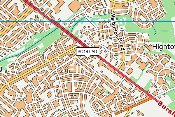 SO19 0AD map - OS VectorMap District (Ordnance Survey)