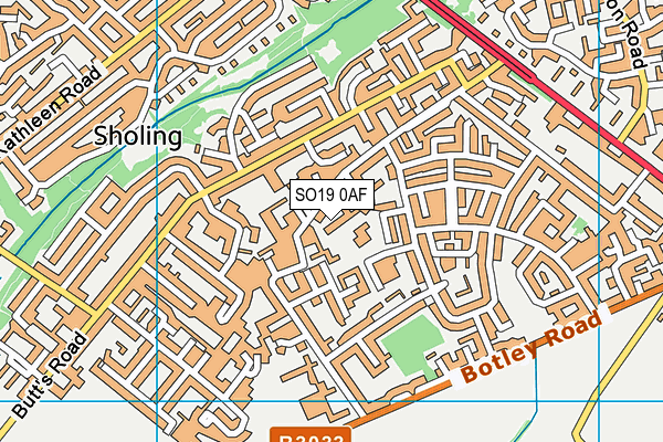 SO19 0AF map - OS VectorMap District (Ordnance Survey)