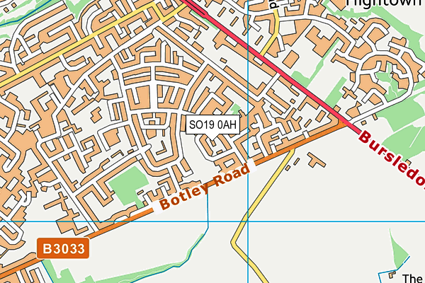 SO19 0AH map - OS VectorMap District (Ordnance Survey)