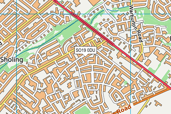 SO19 0DU map - OS VectorMap District (Ordnance Survey)