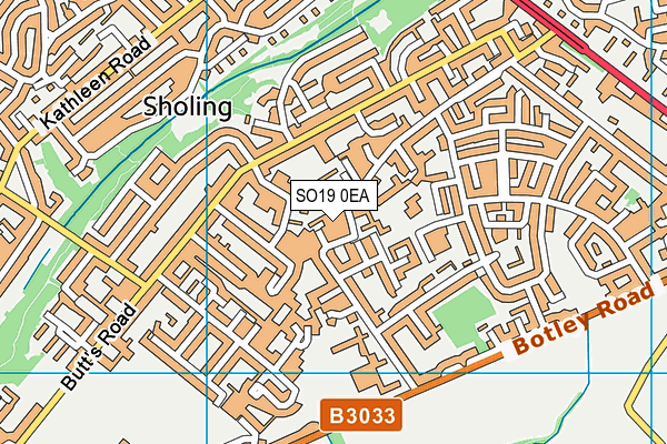 SO19 0EA map - OS VectorMap District (Ordnance Survey)