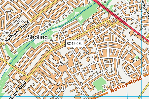 SO19 0EJ map - OS VectorMap District (Ordnance Survey)