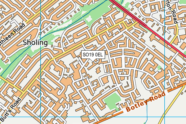 SO19 0EL map - OS VectorMap District (Ordnance Survey)