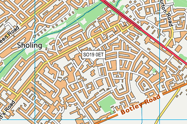 SO19 0ET map - OS VectorMap District (Ordnance Survey)