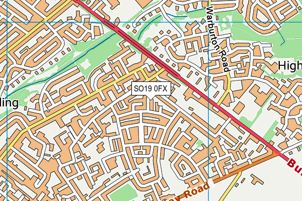 SO19 0FX map - OS VectorMap District (Ordnance Survey)