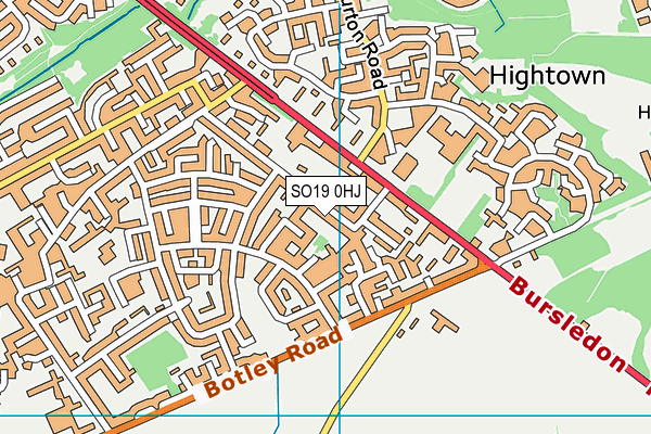 SO19 0HJ map - OS VectorMap District (Ordnance Survey)