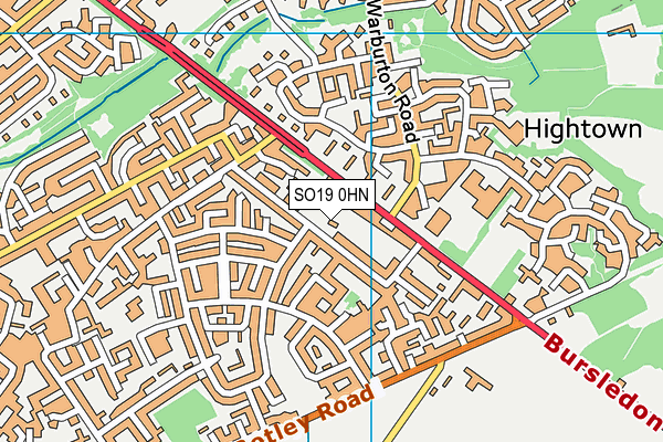 SO19 0HN map - OS VectorMap District (Ordnance Survey)