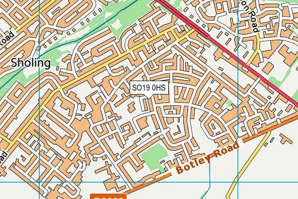 SO19 0HS map - OS VectorMap District (Ordnance Survey)