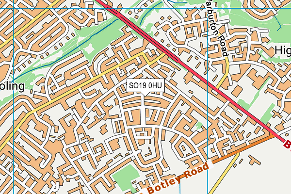 SO19 0HU map - OS VectorMap District (Ordnance Survey)