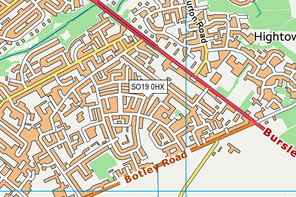 SO19 0HX map - OS VectorMap District (Ordnance Survey)