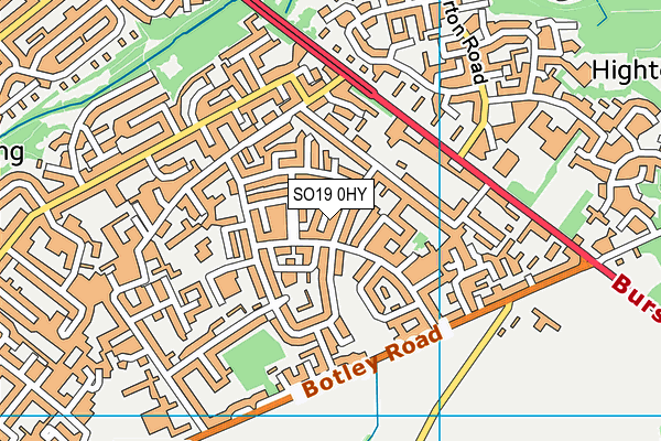 SO19 0HY map - OS VectorMap District (Ordnance Survey)