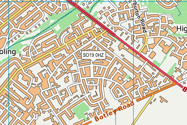 SO19 0HZ map - OS VectorMap District (Ordnance Survey)