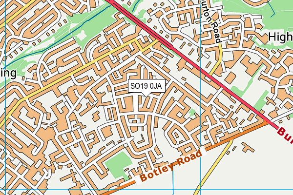 SO19 0JA map - OS VectorMap District (Ordnance Survey)