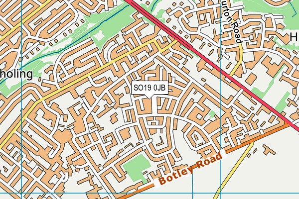 SO19 0JB map - OS VectorMap District (Ordnance Survey)