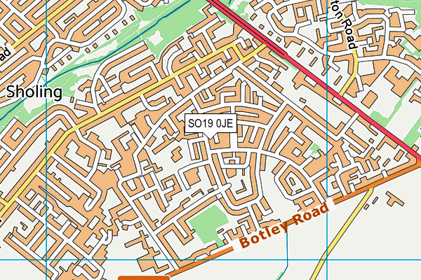 SO19 0JE map - OS VectorMap District (Ordnance Survey)