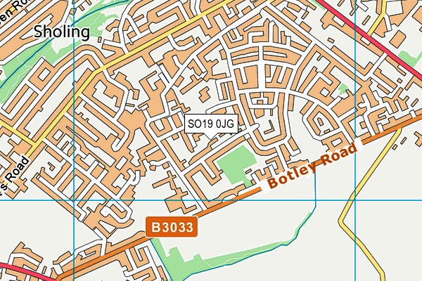 SO19 0JG map - OS VectorMap District (Ordnance Survey)