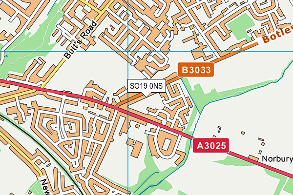 SO19 0NS map - OS VectorMap District (Ordnance Survey)