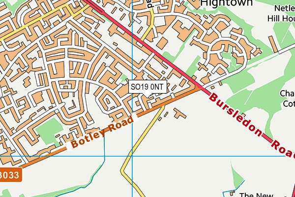 SO19 0NT map - OS VectorMap District (Ordnance Survey)