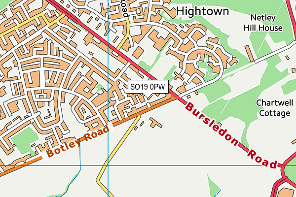 SO19 0PW map - OS VectorMap District (Ordnance Survey)